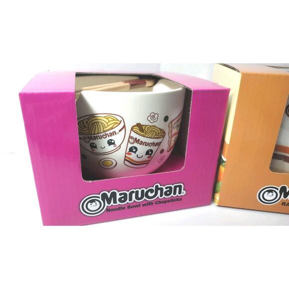 NEW~Maruchan Noodle Bowl With Chopsticks Bundle His & Hers Set - Picture 2 of 6